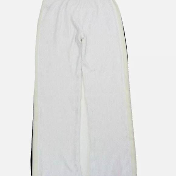 Norma Kamali White Waffle Knit Track Pants Side Stripe - Picture 8 of 15